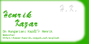 henrik kazar business card